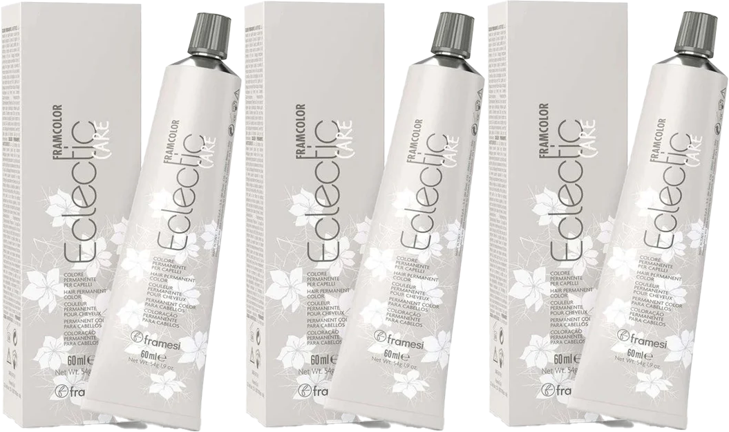 3 Pack Framcolor ECLECTIC CARE 8.363 Light Blonde Warm Beige Color 2 oz