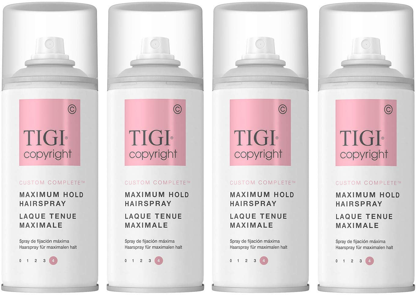 4 Pack TIGI Copyright CUSTOM COMPLETE MAXIMUM HOLD HAIRSPRAY 3 oz
