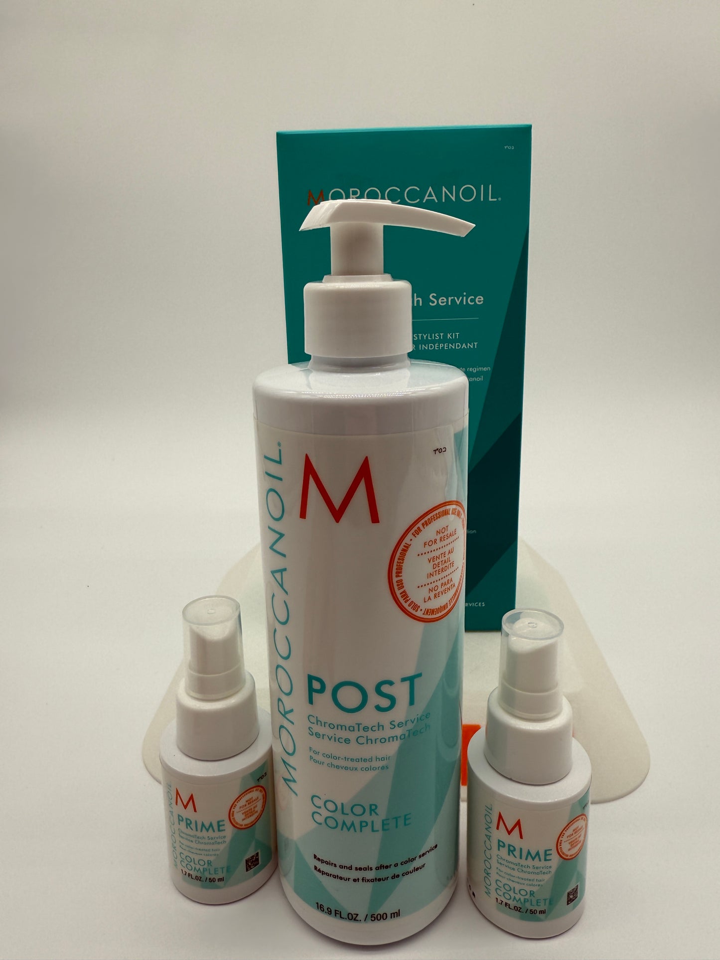 2 Pack Moroccanoil Chromatech Service Color Complete Prime and Post 16.9 oz Kit