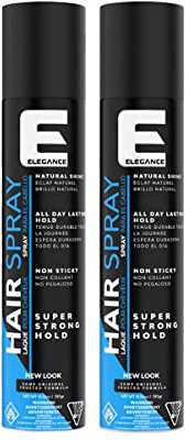 2 Pack ELEGANCE HAIR SPRAY EXTRA STRONG HOLD 400ML 13.5 oz