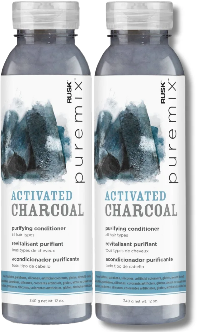 2 Pack Rusk Pure Mix Activated Charcoal Purifying Conditioner All Hair Types 12 OZ