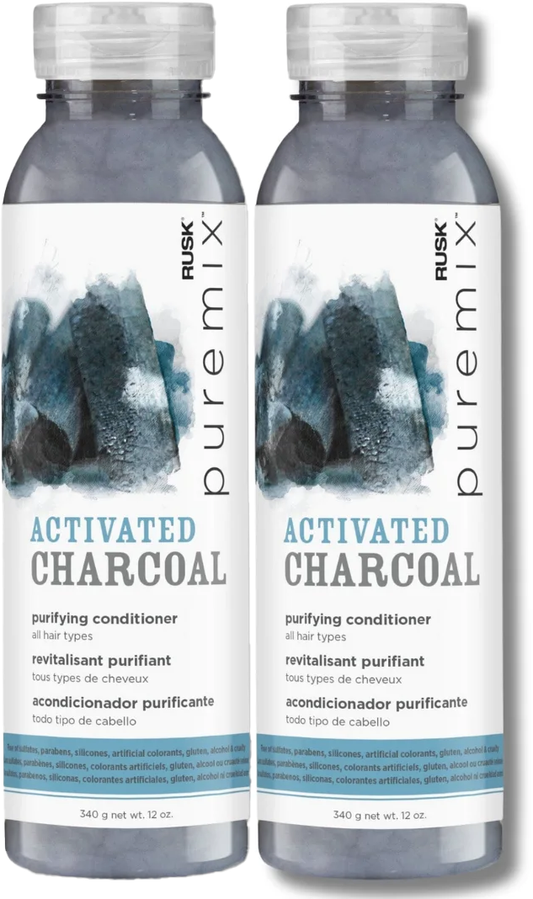 2 Pack Rusk Pure Mix Activated Charcoal Purifying Conditioner All Hair Types 12 OZ