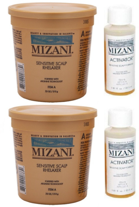 2 Pack Mizani Sensitive Scalp Rhelaxer Item A + B 7.5 oz with Activator Relaxer