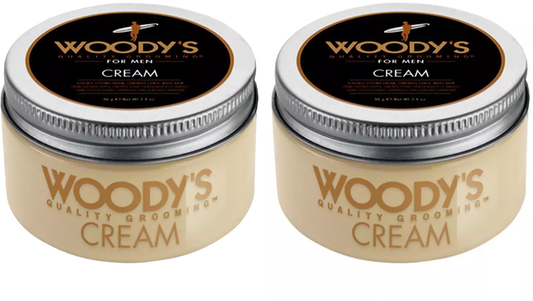 2 Pack Woody's Hair Styling Cream for Men 3.4 oz for Wavy or Curly HAIR