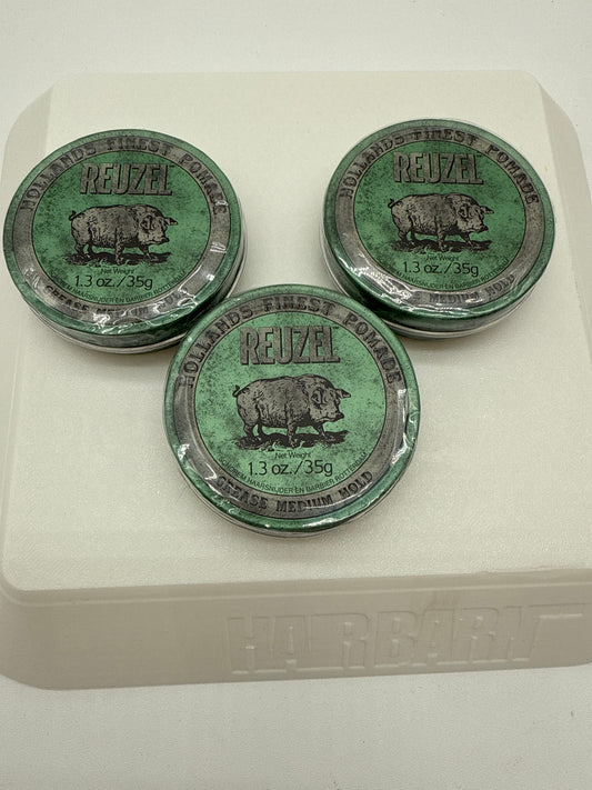 3 Pack Reuzel Grease Medium Hold Pomade 35 g / 1.3 oz.