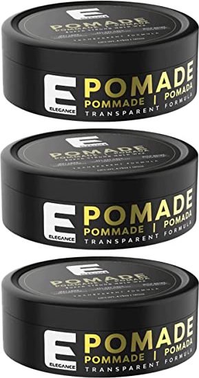 3 Pack Elegance Transparent Pomade Super Strong Hold, 4.73 oz