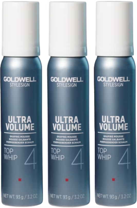 PACK of 3 Goldwell StyleSign Ultra Volume Top Whip Mousse 3.2 oz Travel Size