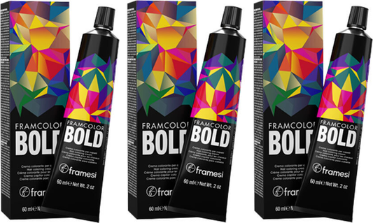 3 Pack Framesi Framcolor 2 oz BOLD Metallic Pink Quartz
