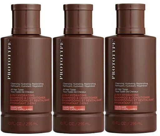 3 Pack Regis Prototype 2-in-1 Hydrating Shampoo & Conditioner 10 ounce