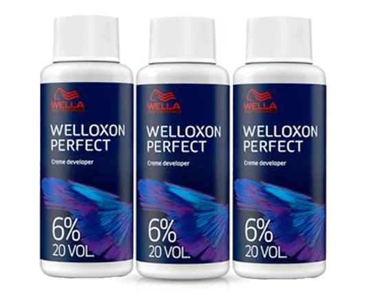 3 Pack Wella Welloxon Perfect Creme Developer 6% 20 Volume 2 oz 60ml