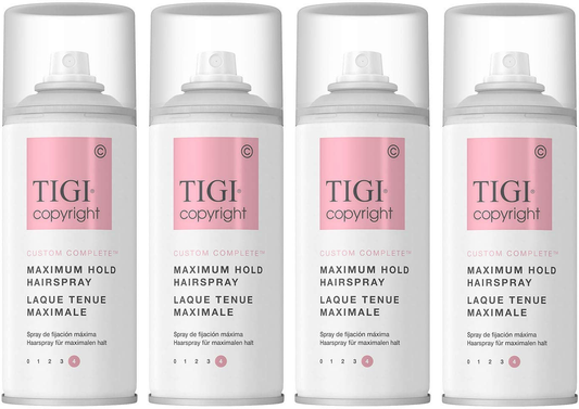 4 Pack TIGI Copyright CUSTOM COMPLETE MAXIMUM HOLD HAIRSPRAY 3 oz