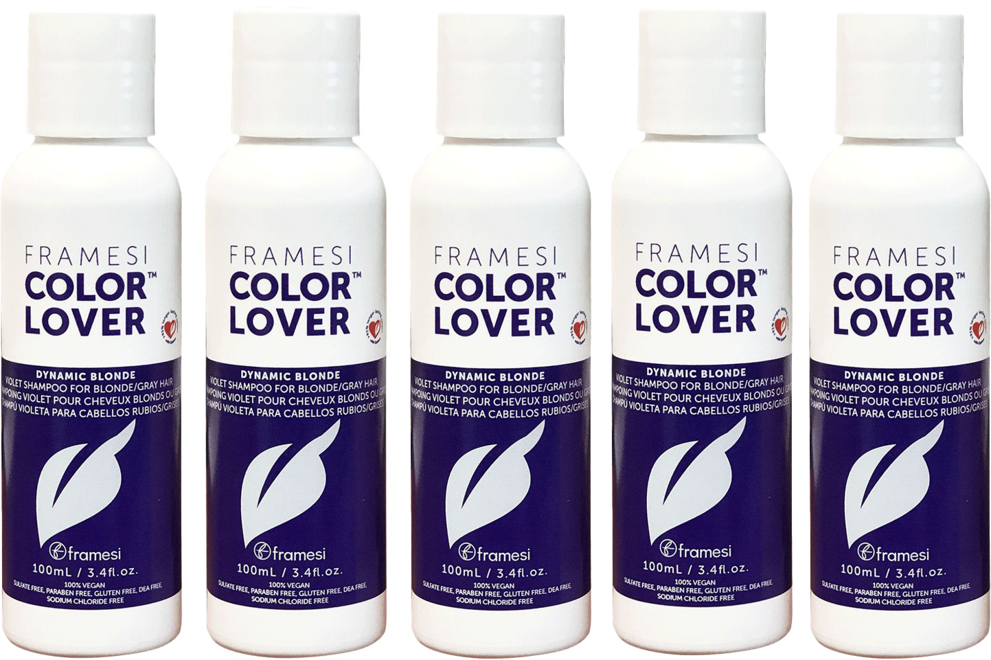 5 Pack Framesi Color Lover Dynamic Blonde Shampoo 3.4 fl.oz.