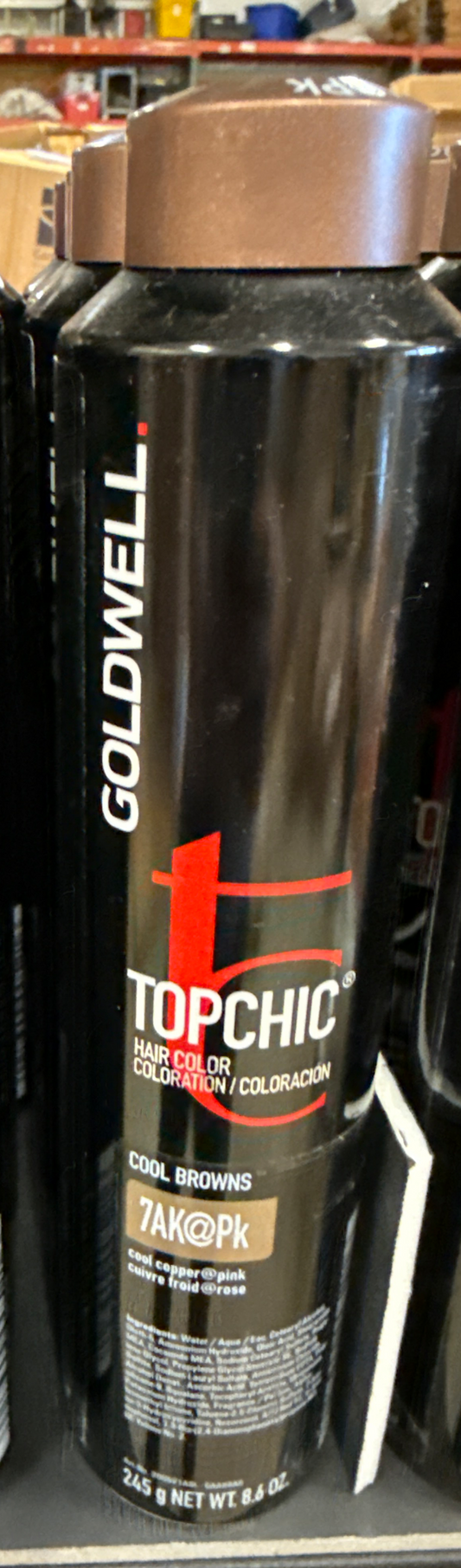 Goldwell TOPCHIC Professional Hair Color Canister Warm Browns 7ak@pk 8.6 oz