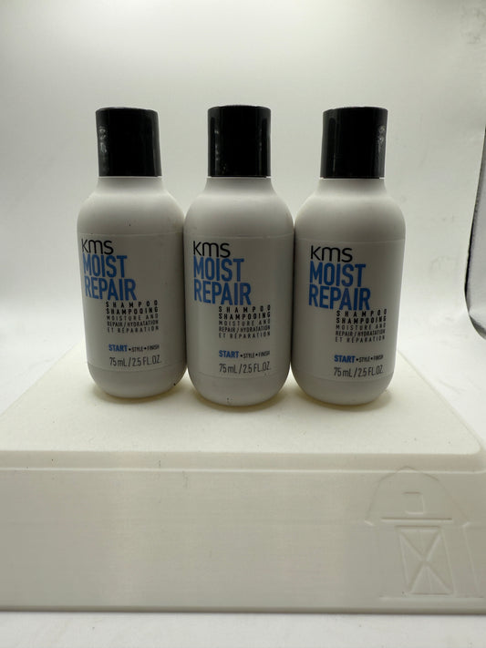 3 pack kms Moist Repair Shampoo 2.5 fl.oz. Travel Size