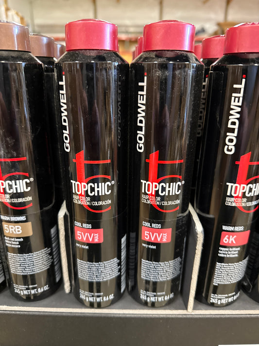 Goldwell TOPCHIC Professional Hair Color Canister Cool Reds: 5VV MAX
