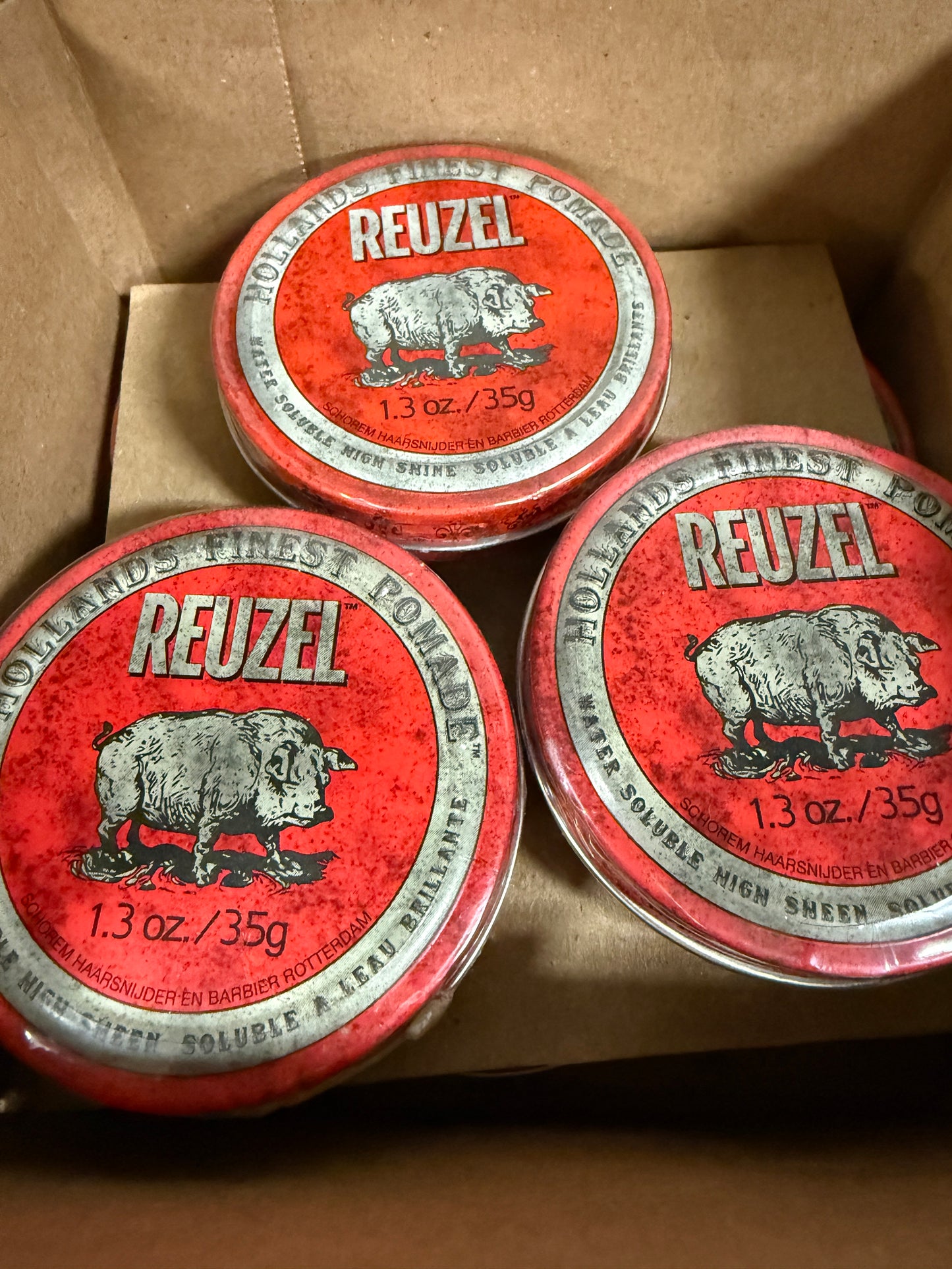 3 Pack Reuzel Water Soluble High Sheen Pomade 35 g/ 1.3 oz.