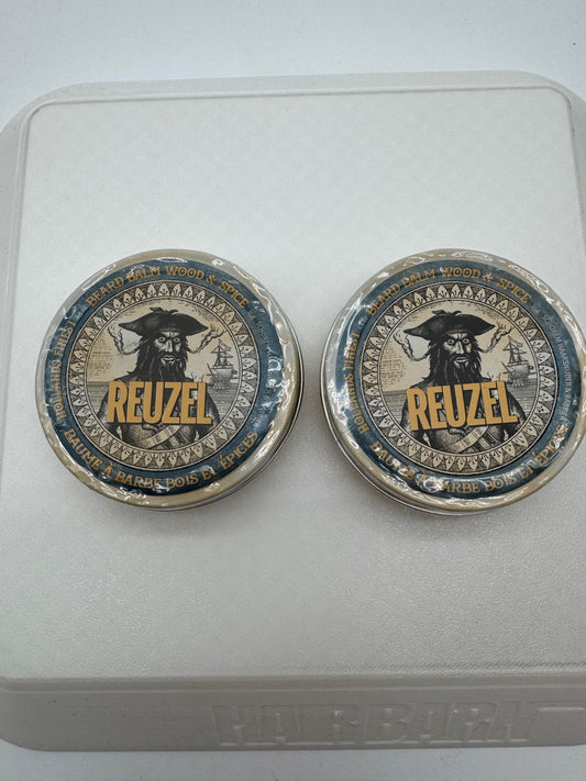 2 Pack Reuzel Beard Balm Wood and Spice 1.3 oz