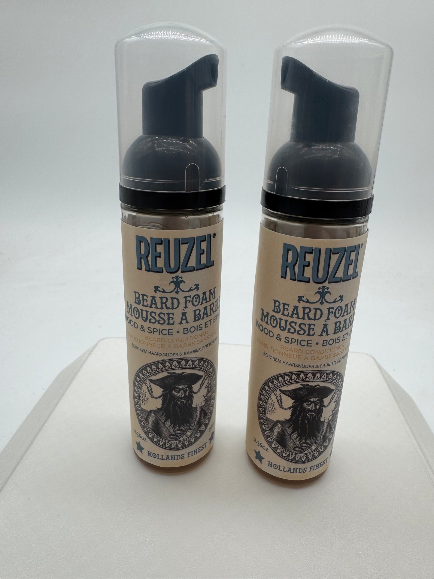 2 Pack Reuzel Beard Foam Mousse A Barbe Wood and Spice 3.36 oz
