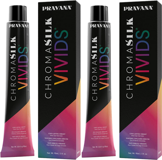 2 Pack Pravana ChromaSilk Hair Color DirectDye Purple Tourmaline