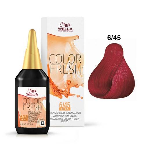 2 Pack Wella Color Fresh Semi-Permanent Color - 6/45 Dark Blonde/Red Red-violet