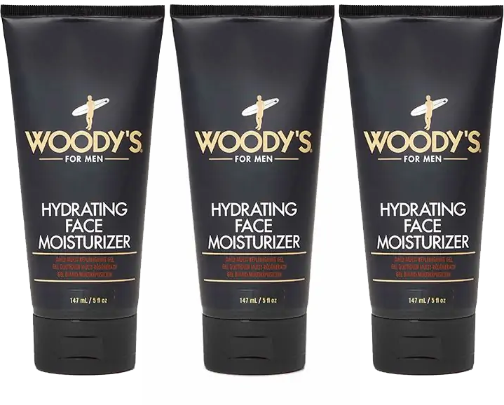Woody's 3-Pack Hydrating Face Moisturizer Men, Menthol, Anti-Aging, 5 fl oz