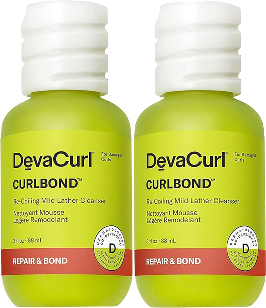 2 Pack DevaCurl CurlBond Recoiling Cleanser Repair & Bond 3 fl oz