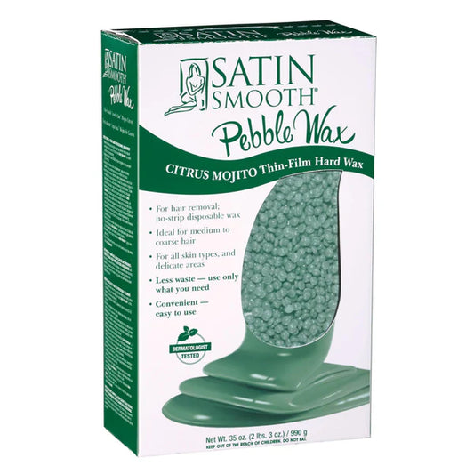 Satin Smooth Pebble Wax Citrus Mojito Hard Wax 35oz Dermatologist Tested 990g